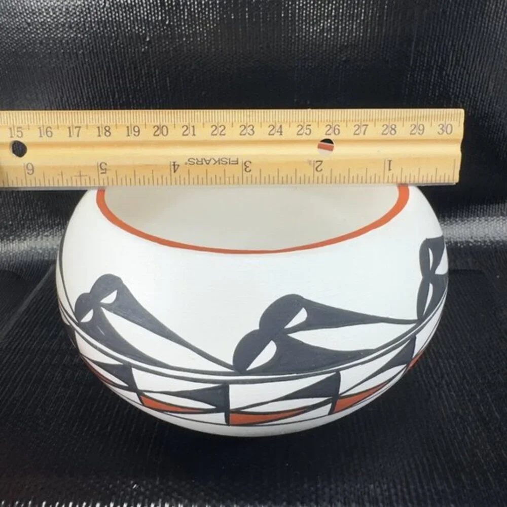 M L Laguna Hand Made Pottery Native American Artist Signed Planter Dish Bowl VTG